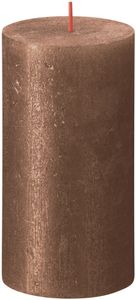 Bolsius Stumpenkerze Rustik Shimmer Kupfer 13 cm