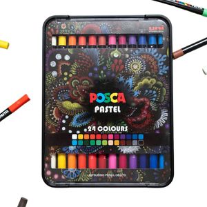 POSCA voskové pastelky PASTEL KPA100 24 kovové puzdro