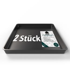 BigDean 2 Stück Allzweckwanne 60x60x7cm ideal als Grillrost Wanne, Kotwanne oder Mörtelwanne – hochwertige Kunststoff Wanne