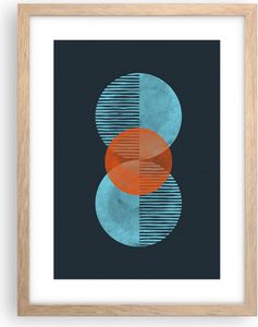 Gerahmtes Poster - Rahmen in heller Eiche - Abstraktion Räder Gürtel - 30x40 cm - Wand Bild - Wanddeko - Wandbilder - Kunstposter - Wandposter - Bilderrahmen - Bilder - Kunstdruck - P2NPA30x40-4670