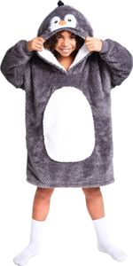 Noxxiez Hoodie Deken - Pinguin - 160 CM Noxxiez Hoodie Deken - Pinguin - 160 CM
