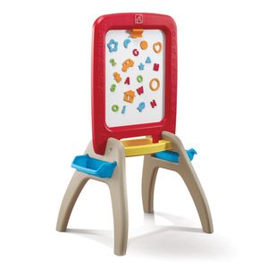 Step2 All Around Easel For Two Schreibtafel für Kinder | Kindertafel magnetisch mit 94 teiligem Zubehör Set | Magnetische Kreidetafel doppelseitig