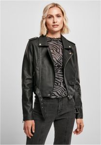 Urban Classics - Damen Synthetic Leather Belt Biker Jacke BLACK M