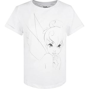 Tinkerbell - T-Shirt für Damen TV1412 (S) (Weiß/Schwarz)
