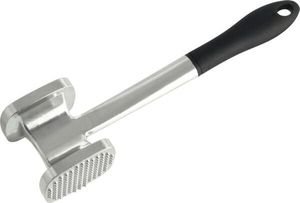 Fackelmann Fleischklopfer 28 cm, Fleischhammer aus Aluminium, Schnitzelklopfer mit 2 Klopfflächen (Farbe: Silber/Schwarz), Menge: 1 Stück