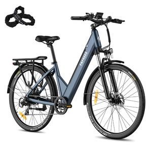 City E-bike FAFREES 250W 27,5 Zoll IP54 Akku 36V 14,5Ah, 25km/h Shimano 7S, City Elektrofahrrad 3,5 Zoll LCD Display mit App, Blau