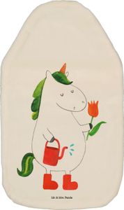 Mr. & Mrs. Panda Wärmflasche Einhorn Gärtner - Weiß - Geschenk, Unicorn, Einhorn Deko, Freude, Freundin, Kleine Wärmflasche, Einhörner, Bettflasche, Giesskanne