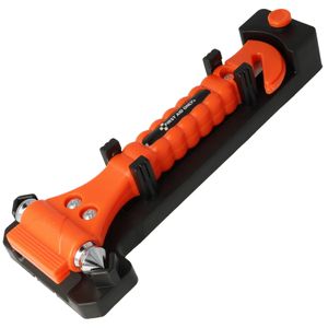First Aid Only 2-in-1 Notfallwerkzeug Autohammer und Gurtschneider mit Halterung, neon-orange / schw