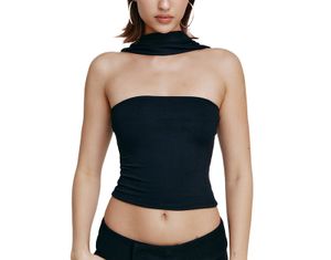 Hohe Qualität Sexy Korsett Crop Tops Schulterfrei Samt Mode Rohr Top Sommer Ärmellose Weste Gothic Halter Frauen Kurzes T-shirt