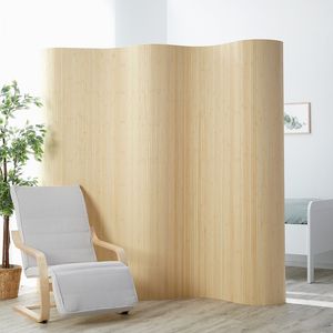 Homestyle4u 303, Raumteiler Paravent Bambus Trennwand Sichtschutz Natur 2m hoch Wellenform Homestyle4u 303, Raumteiler Paravent Bambus Trennwand Sichtschutz Natur 2m hoch Wellenform