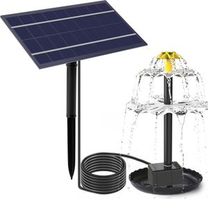 4 W solární fontánové čerpadlo pro ptačí lázně s 9 tryskami, solárně napájené fontánové čerpadlo pro zahradní jezírko, bazén, akvárium, akvárium a venkovní prostor