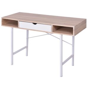 RETRO HOMMIE Schreibtisch mit 1 Schublade Eiche und Weiß,Robustheit Material 741027
