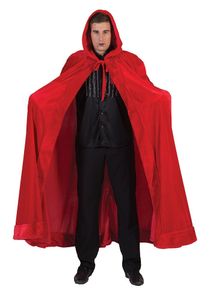 Samt-Umhang rot Teufel Cape Vampir Teufelsumhang  Halloween Karneval Kostüm