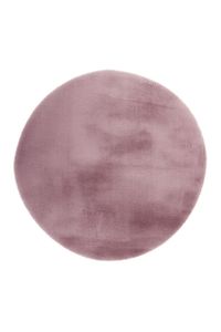 Qiyano Teppich für Wohnzimmer Kinderzimmer Fellimitat super flauschig weich rosa, Ø 120 cm RUND