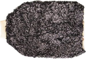 Lammfell Wärmflasche "Curly" anthrazit mit hellen Spitzen