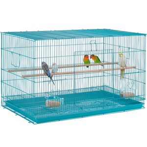 Yaheetech Vogelkäfig mit ausziehbarer Schublade Stapelbarer Flugkäfig mit extra viel Platz für Papageien Sittiche  Blau