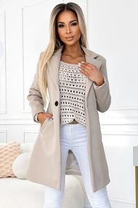 Numoco Crombie-Mantel für Frauen Menipheilise beige L