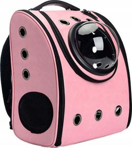 Korbi | Transporter Rucksack - 39x33x22 cm - Hellrosa - Wasserdicht - Für Katzen und kleine Hunde