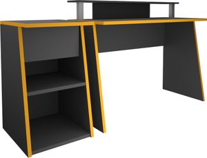 Jugendzimmer Set, Gaming Schreibtisch mit Regal in anthrazit ZADAR-10, B/H/T ca. 150/117/50 cm