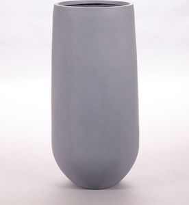Elegant Einrichten | Pflanzkübel | Fiberglas | rund konisch | D40xH80cm | grau.