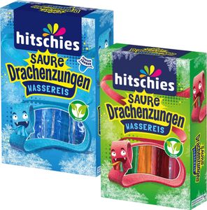 hitschies Set Saure Drachenzungen Wassereis bunt+blau 2x 10 Stck. 2x 400 ml