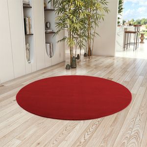 Teppium Waschbarer Kurzflor Teppich, rutschfest & weich, Modernes Einfarbig Design für Wohnzimmer, Schlafzimmer, Grösse 80 cm Rund