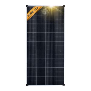 enjoy solar® Klassisches Monokristallines Solarmodul 200W 12V (silberne Rahmen) 0% MwSt