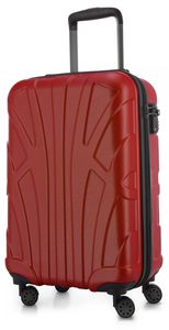 Suitline - Handgepäck Koffer Trolley Rollkoffer Reisekoffer, Koffer 4 Rollen, TSA, 55 cm, 34 Liter, 100% ABS Matt,Rot