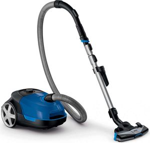 Philips Performer Active Staubsauger mit Beutel, Allergiefilter, 99,9 % Staubaufnahme, 900 W, blau (FC8575/09)