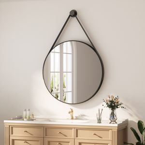Heilmetz Wandspiegel Φ60cm Rund Badspiegel Schwarzes Einstellbarer Gürtel Eisengestell Retroschick Rund Spiegel Heilmetz Wandspiegel Φ60cm Rund Badspiegel Schwarzes Einstellbarer Gürtel Eisengestell Retroschick Rund Spiegel