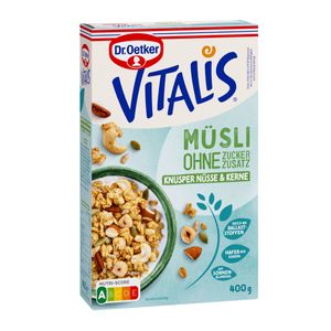Oetker Vitalis ohne Zuckerzusatz Knusper Nüsse und Kerne 400g