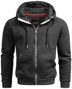 Herren Sweatjacke mit Kapuze Dunkelgrau Größe M - Gr. M