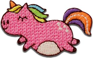 Mono-Quick Pummeliges Einhorn Tier - Aufnäher, Bügelbild, Aufbügler, Applikationen, Patches, Flicken, zum aufbügeln, Größe: 2,5 x 4,2 cm