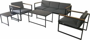 acamp Loungegruppe Space 5tlg. Grau,anthrazit mit Tisch 90 x 60 x 50 cm