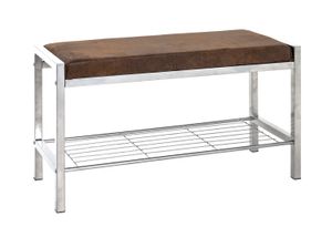HAKU Möbel Schuhbank edelstahloptik-braun - Maße: B 80 cm x H 48 cm x T 32 cm; 18719
