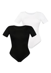Teyli 2er Pack: Bodysuit für Frauen mit kurzen Ärmeln Shirty Female 2403-2_bl-wh mehrfarbig XL
