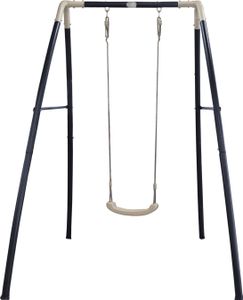 AXI Schaukel aus Metall in Anthrazit & Creme | Einzelschaukel mit Gestell für Kinder / Kinderschaukel | Schaukelgestell für den Garten AXI Schaukel aus Metall in Anthrazit & Creme | Einzelschaukel mit Gestell für Kinder / Kinderschaukel | Schaukelgestell für den Garten