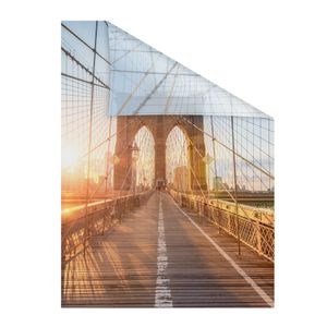 Lichtblick Fensterfolie selbstklebend, Sichtschutz, Brooklyn Bridge - Orange 100 cm, 100 x 100 cm (B x L)
