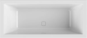 Ben Quadralux Design Badewanne 200x90 cm - inklusive Abfluss Weiß - Eingebaute