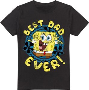 SpongeBob SquarePants - "Best Dad Ever" T-Shirt für Herren - Vatertag TV6824 (M) (Schwarz)
