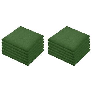 vidaXL Ochranné dlaždice proti pádu 12 ks. Pryž 50 x 50 x 3 cm Zelené