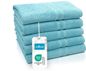 5er Set Duschtücher, 70x140 cm, 100% Baumwolle, aqua (türkis) 5er Set Duschtücher, 70x140 cm, 100% Baumwolle, aqua (türkis)