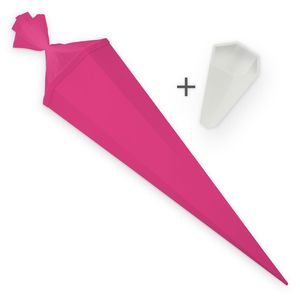 itenga Set Pink Bastelschultüte Rohling 85 cm eckig + Schultüten Spitzenschutz