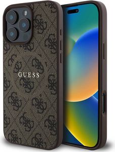 Guess GUHMP16LG4GFRW Apple iPhone 16 Pro hardcase 4G Ring Classic Logo MagSafe brown