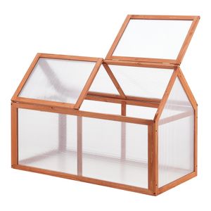 Studený rám Duiven Mini dřevěný skleník 100 x 55 cm Studený rámový záhon Borovice Polykarbonát