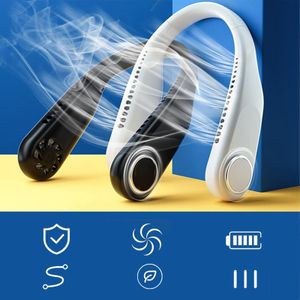 2 STK 3-Gang Tragbarer Nackenventilator 360° Leise USB Ventilator Hals Halsventilator Sportventilator