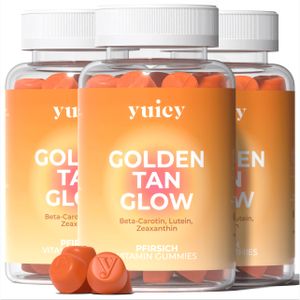 yuicy® Beta-Carotin Gummies | Hautvitamine für einen tiefen langanhaltenden Teint | Golden Tan Glow