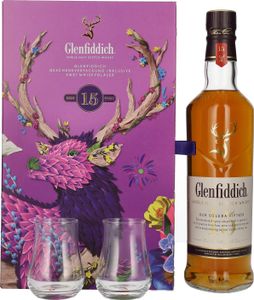 Glenfiddich 15 Years + 2 Gläser (2024 Edition) + Box 700ml 40% Vol.