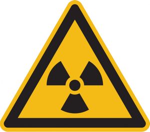 Dreifke® Aufkleber Warnschild, Warnung vor radioaktiven Stoffen oder ionisier...