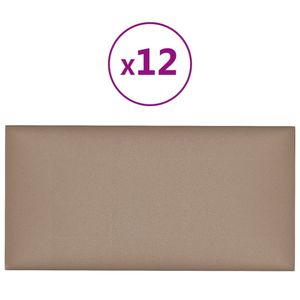 vidaXL nástenné panely 12 ks. Cappuccino-Brown 60x30cm imitácia kože 2,16 m²